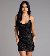 All Eyes On You Sequin Lace-Up Mini Dress